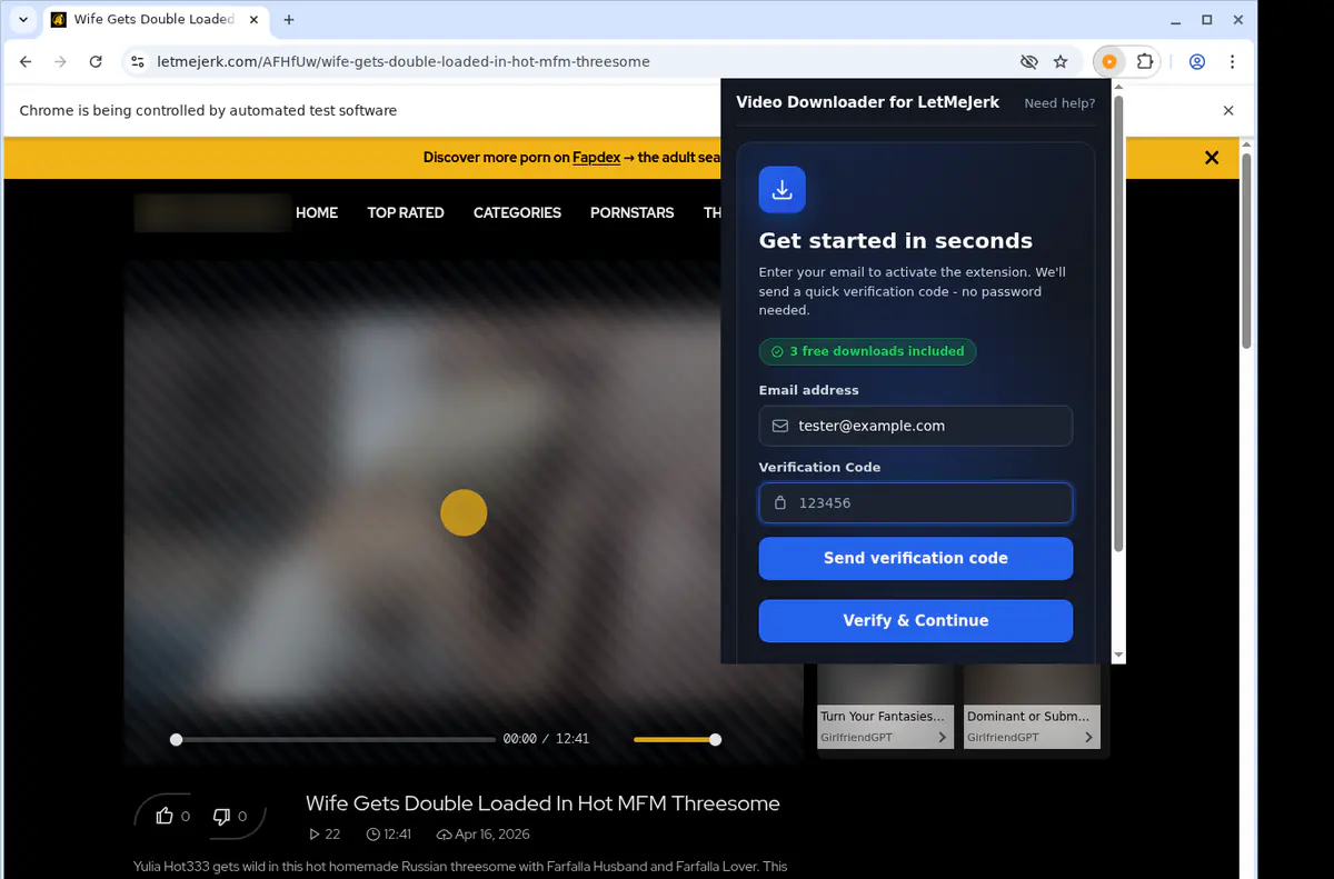 Letmejerk Video Downloader browser extension screenshot 4